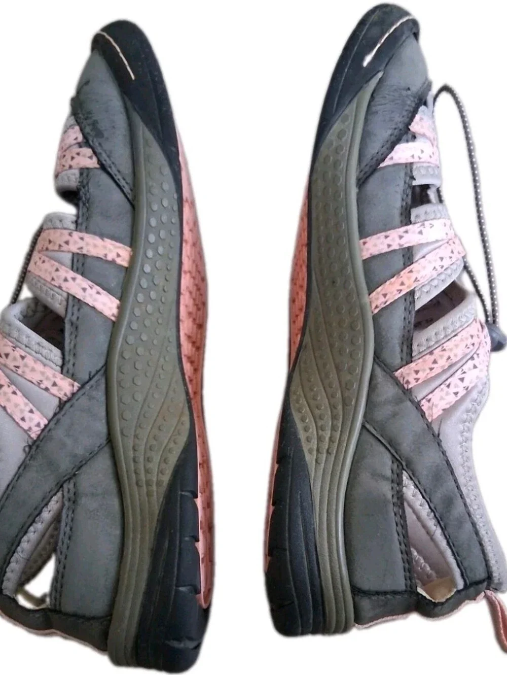 J Sport Women's Walking/Water Shoes Grey/Pink Cushioned River/Hiking Sz 9M